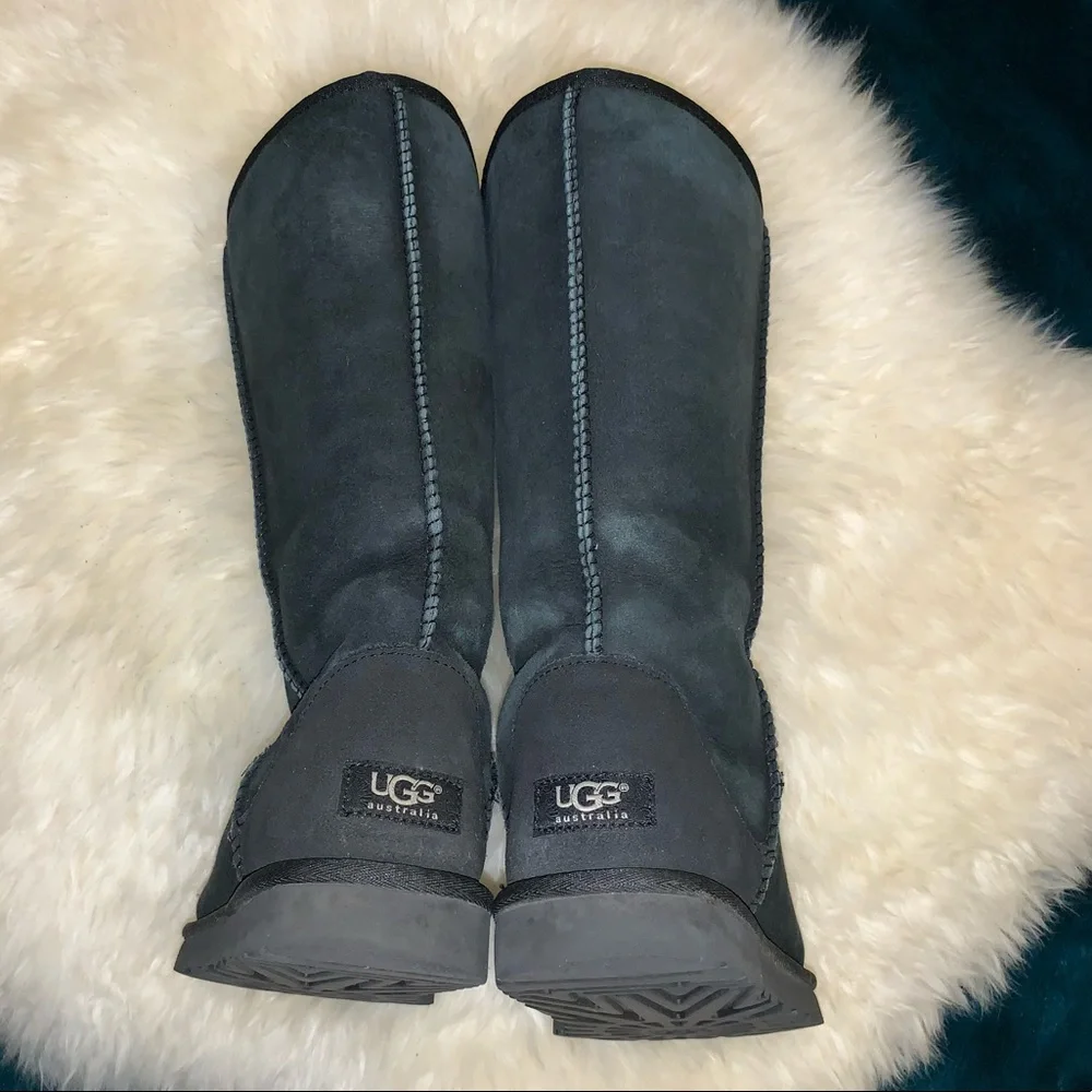 UGG Tall Classic Black Suede Winter Boots